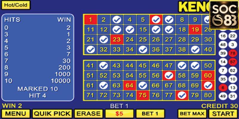 Cách chơi xổ số Keno tại SOC88